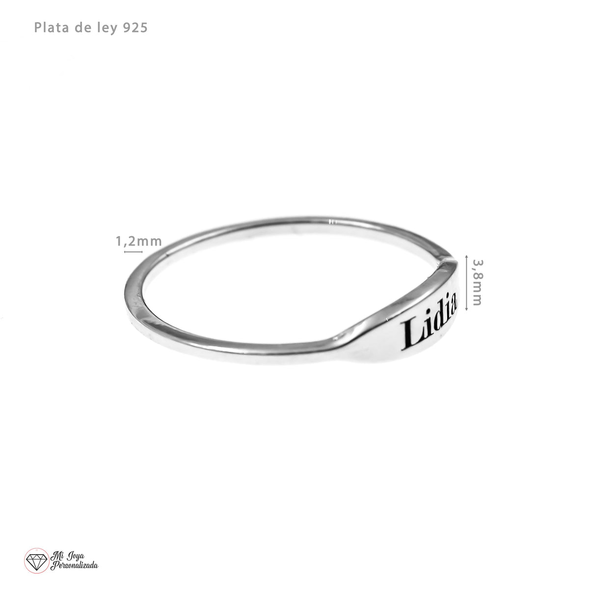 Bague Gravée Prénom ou Date, cadeau pour une amie, argent 925
