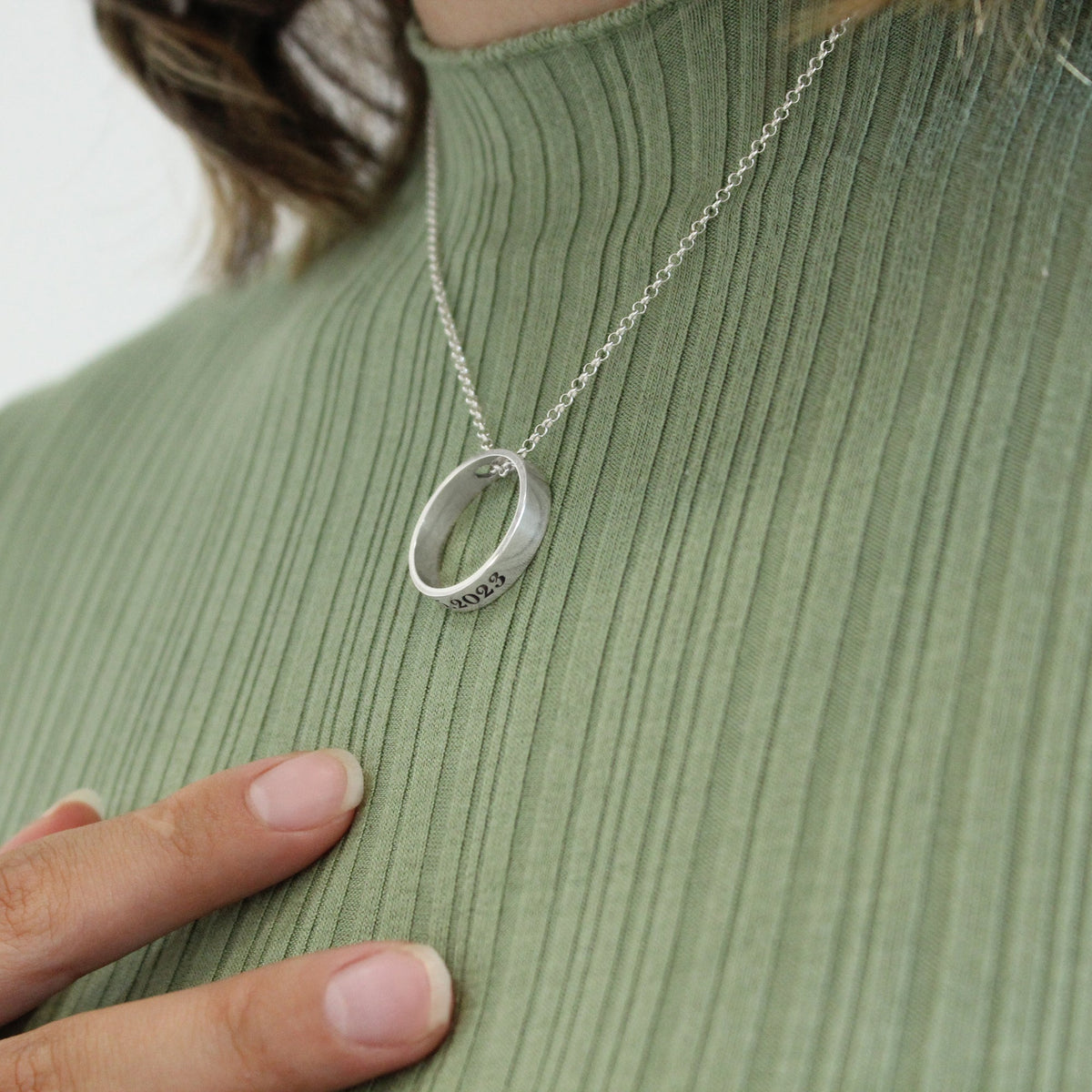 Bague Infini Transformable en Pendentif, gravure personnalisée, argent 925