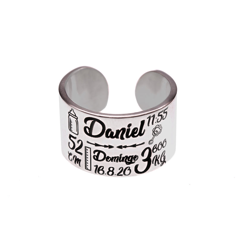Bague personnalisée en Argent 925 - Naissance