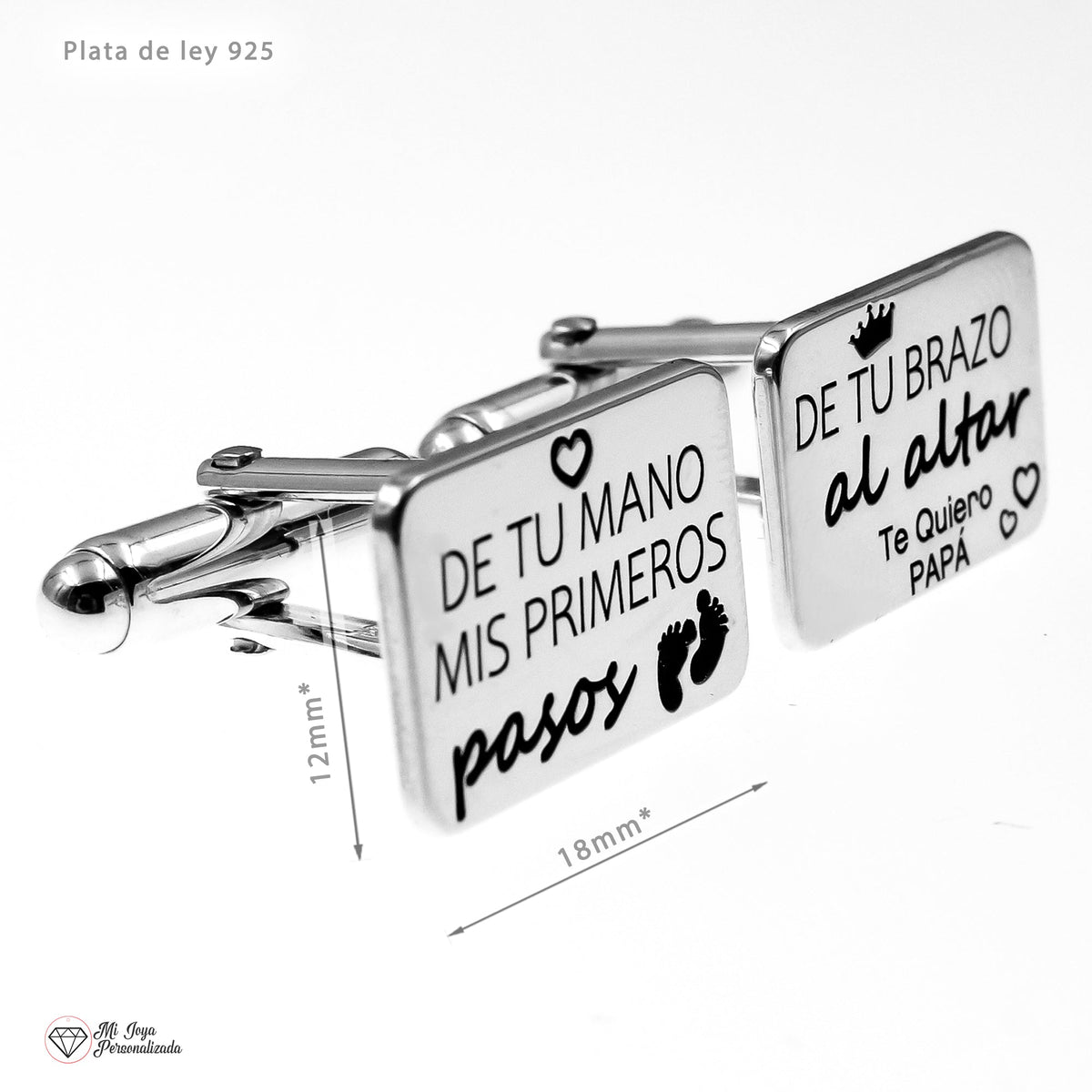 Boutons de Manchette, gravure personnalisée, cadeau de mariage, argent 925