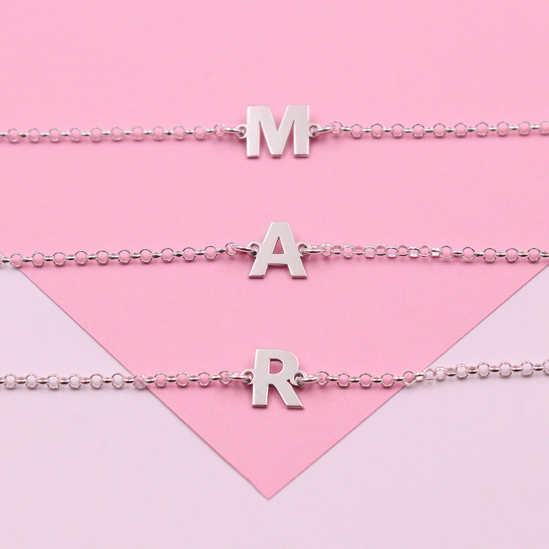Bracelet Argent Personnalisé avec Initiale