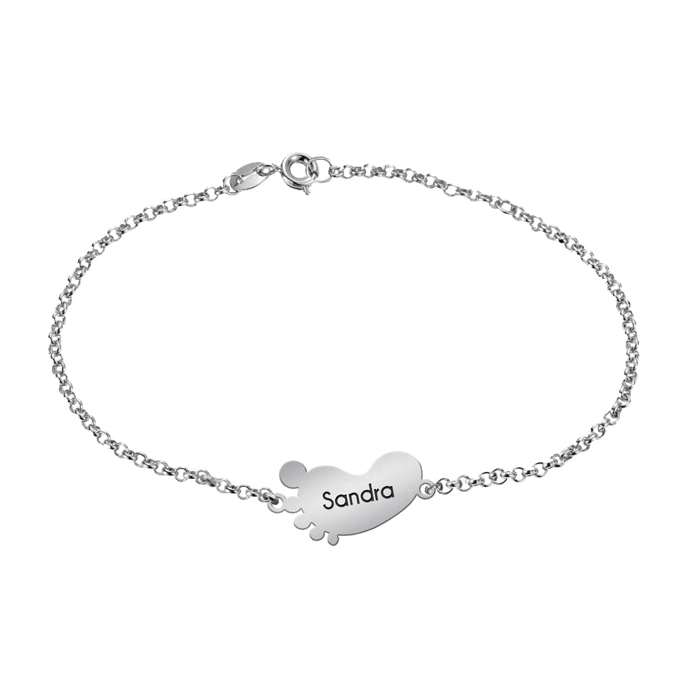 Bracelet en argent avec motifs petits pieds