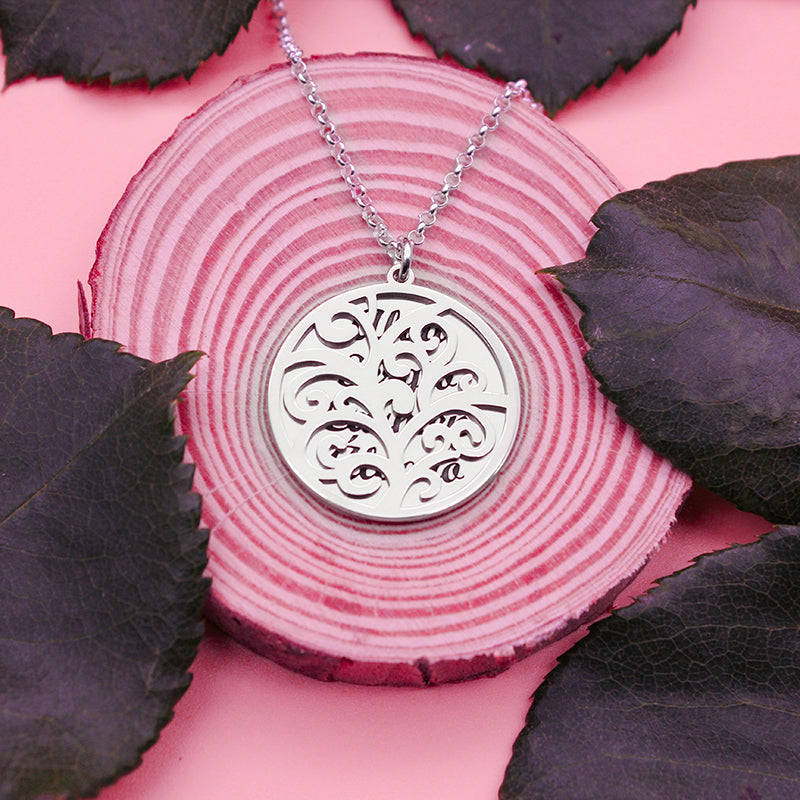 Collier Arbre de Vie avec Médaille à Graver en Argent 925