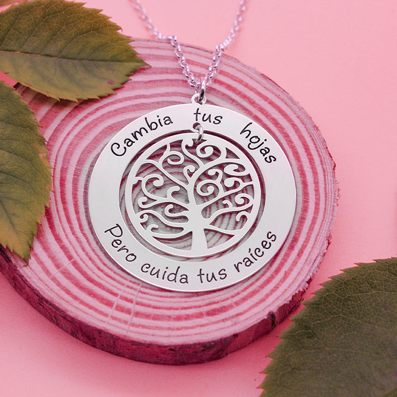 Collier Arbre de Vie personnalisable 2 phrases