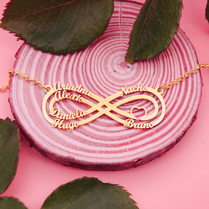 Collier Argent Symbole Infini et Cœur Plaqué Or