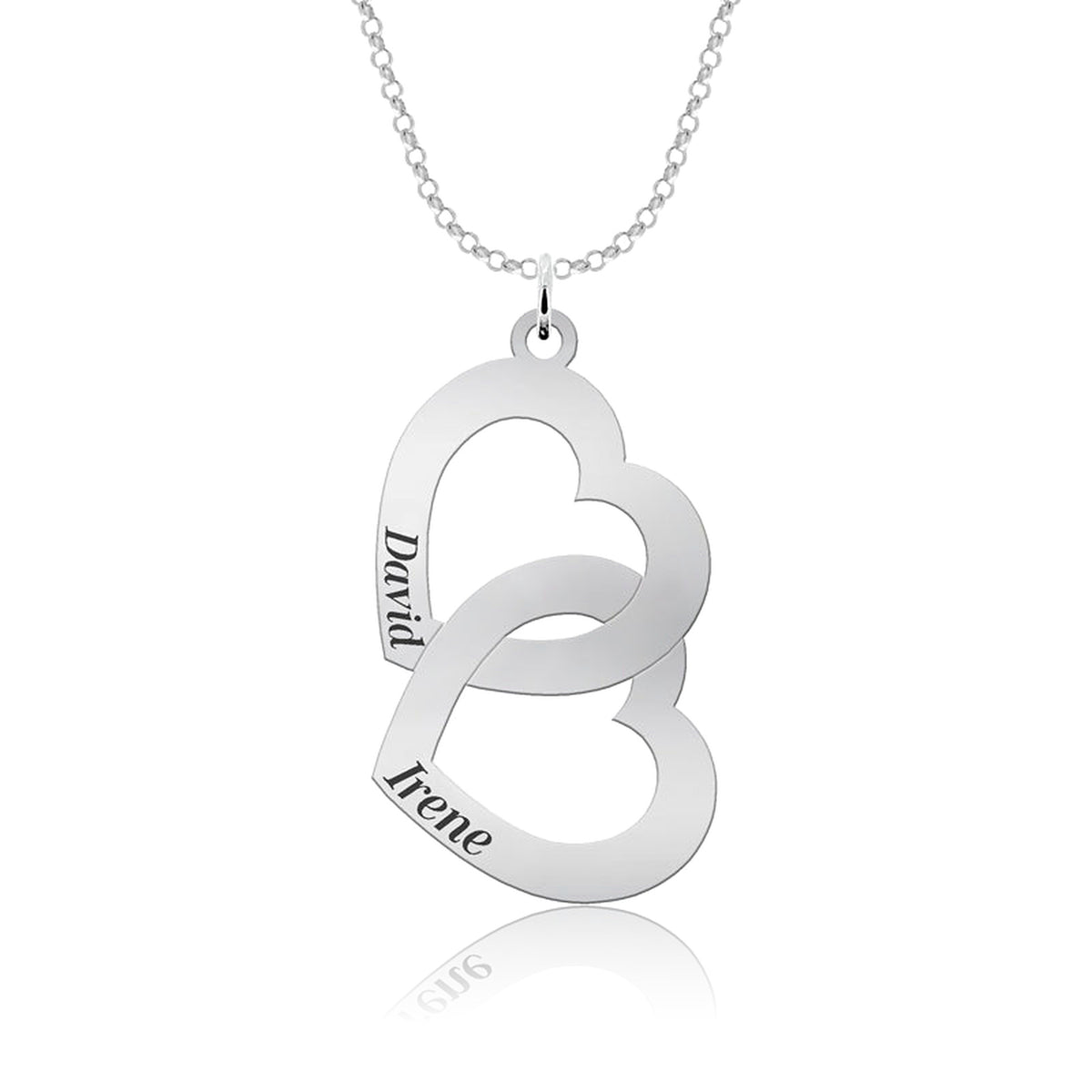 Collier Double Cœur, cadeau pour sa copine, argent 925