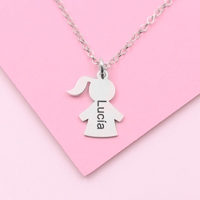 Collier en argent personnalisable avec pendentifs enfants