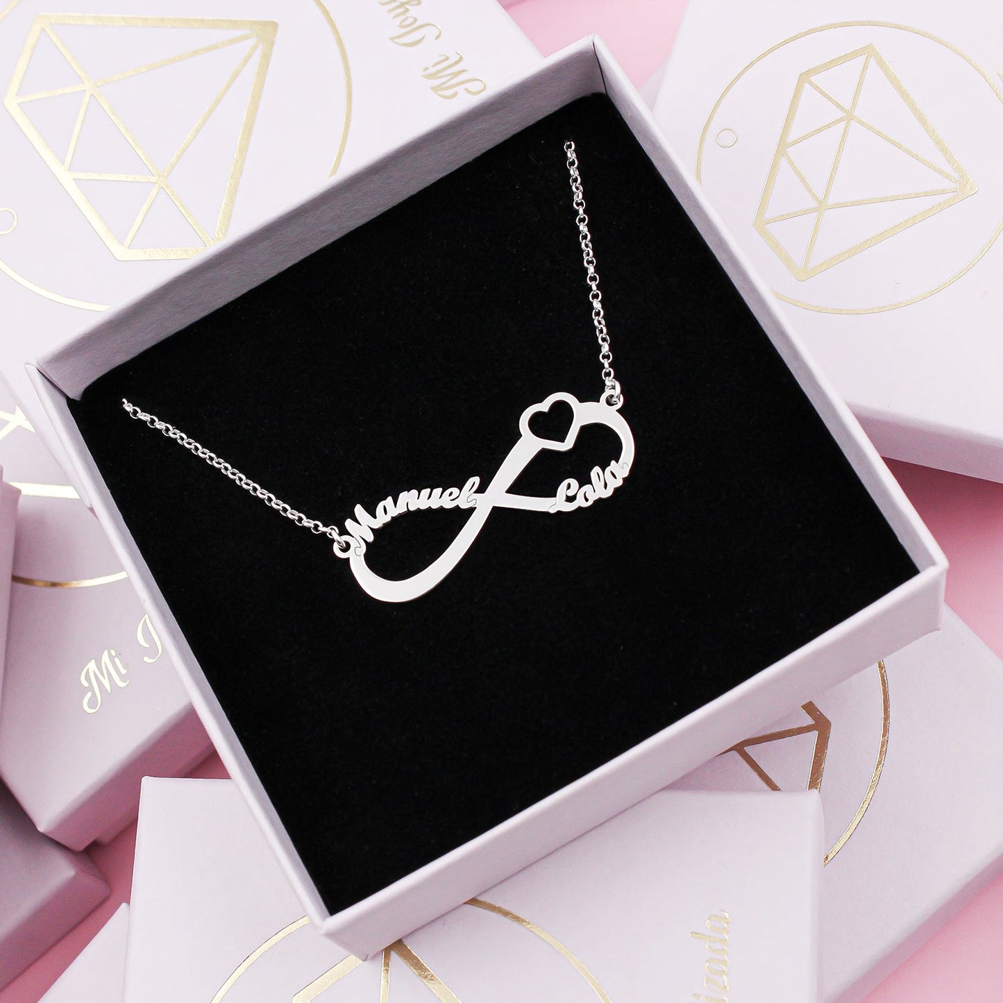 Collier Infini et Cœur en Argent