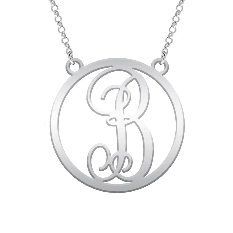 Collier Initiale Classique en Argent 925 Personnalisable