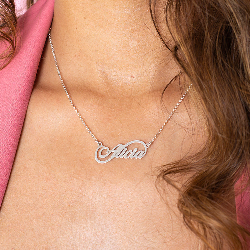 Collier prénom personnalisable en Argent 925 avec infini