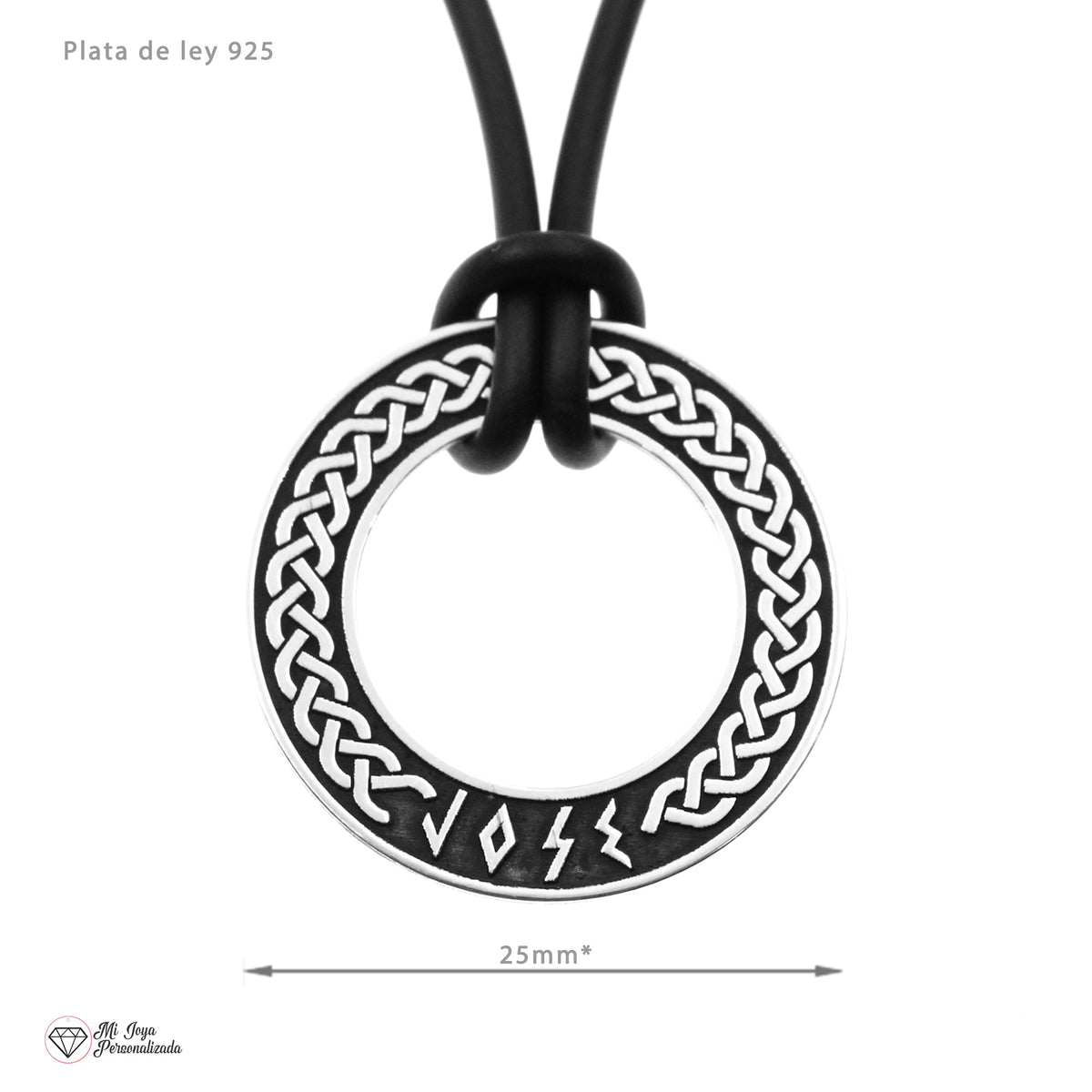 Pendentif Nœud Celtique, prénom gravé, cadeau pour un homme, argent 925