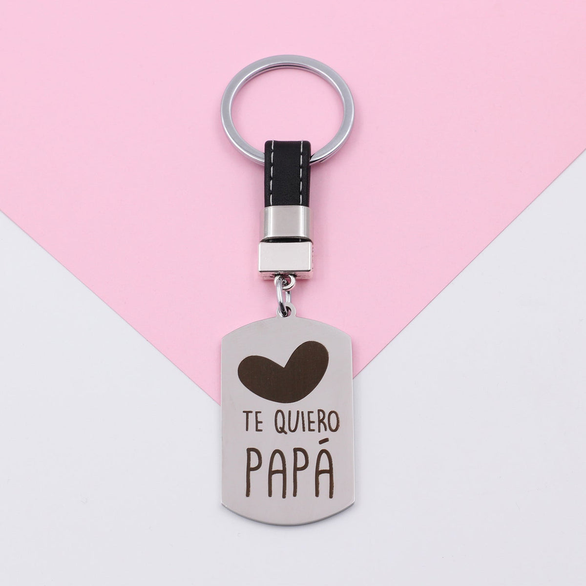 Porte-clés Papa, gravure personnalisée, acier