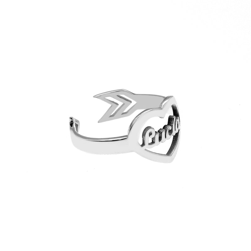 Bague en Argent 925 Cœur Personnalisable Prénom