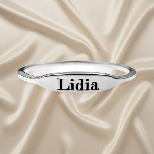 Bague en Argent 925 Personnalisable avec Gravure Prénom ou Date