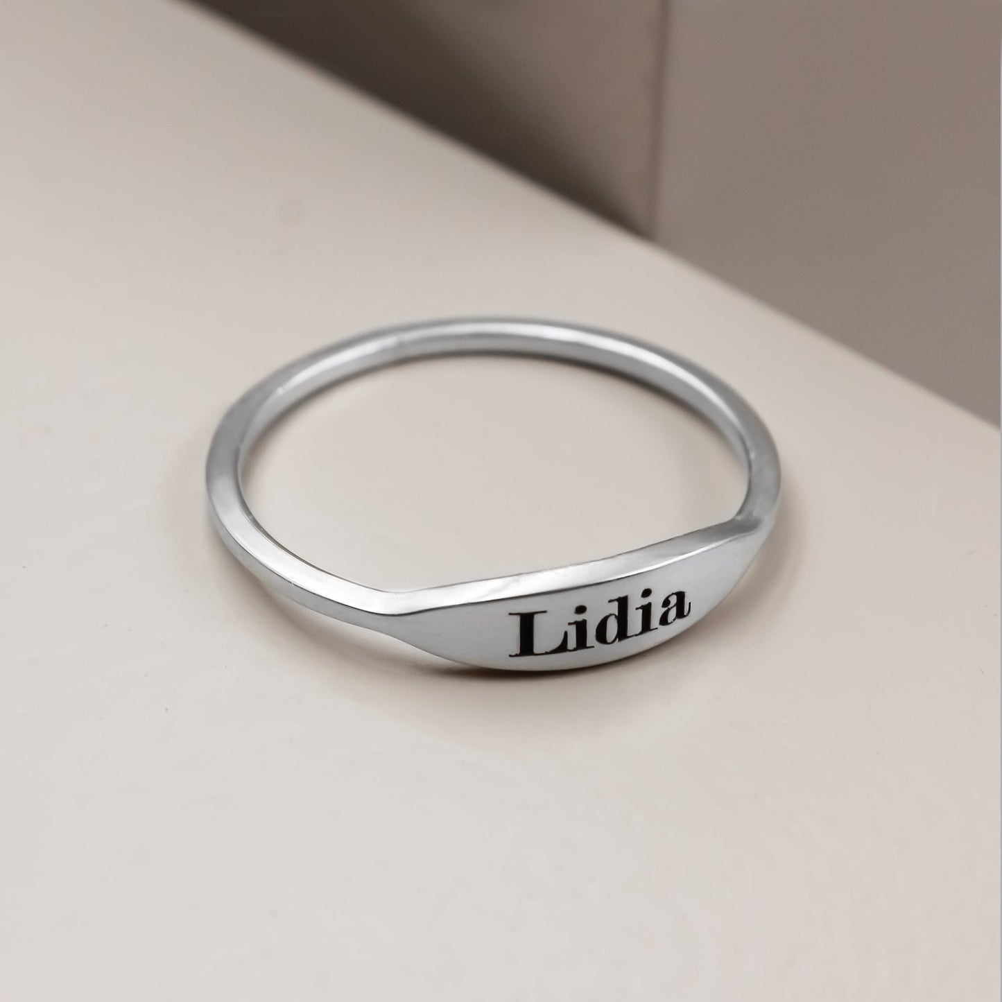Bague en Argent 925 Personnalisable avec Gravure Prénom ou Date