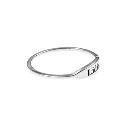 Bague en Argent 925 Personnalisable avec Gravure Prénom ou Date
