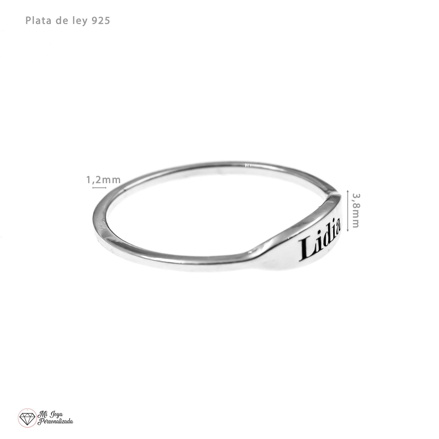 Bague en Argent 925 Personnalisable avec Gravure Prénom ou Date