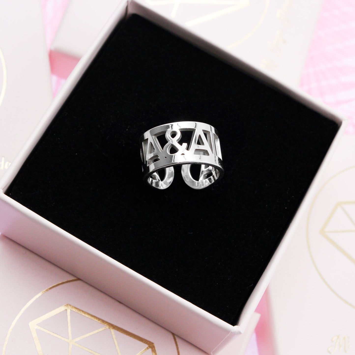 Bague Personnalisée Prénoms en Argent 925 - Ajustable