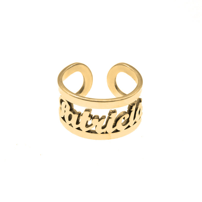 Bague Prénom en Argent Plaqué Or