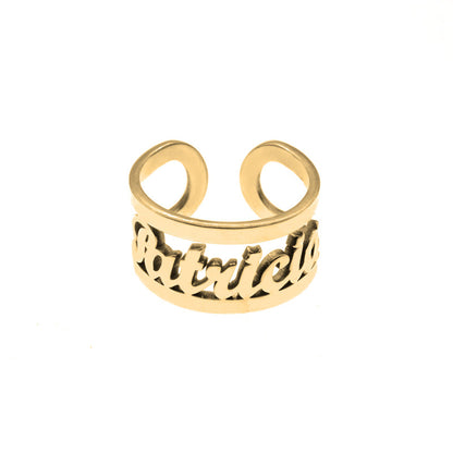 Bague Prénom en Argent Plaqué Or