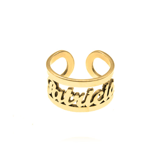 Bague Prénom en Argent Plaqué Or