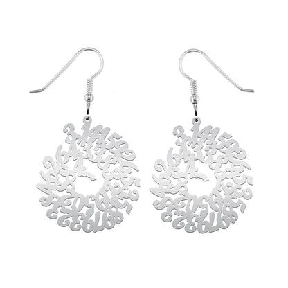 Boucles d'oreilles argent 925 motif nombre Pi