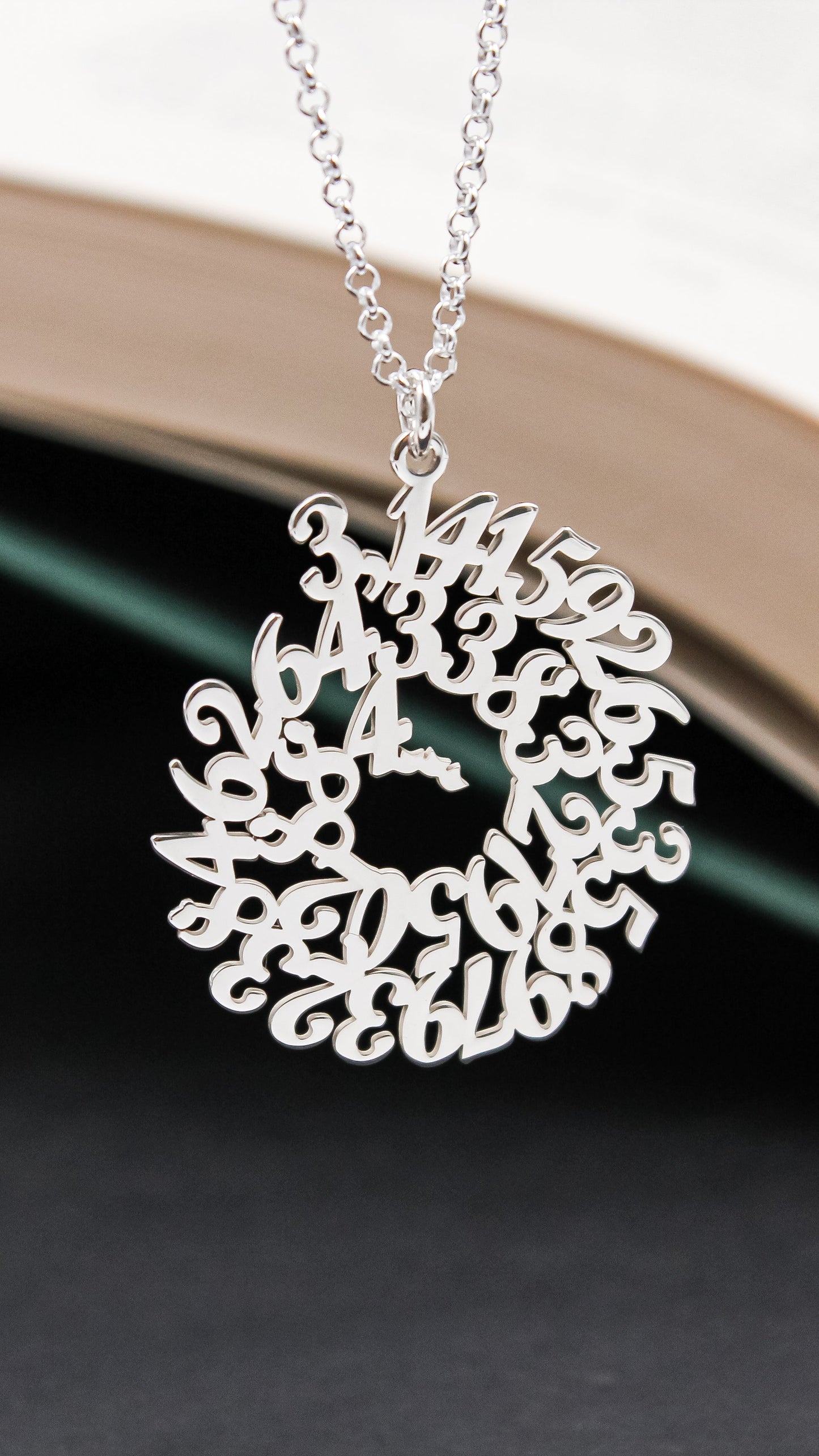 Boucles d'oreilles argent 925 motif nombre Pi