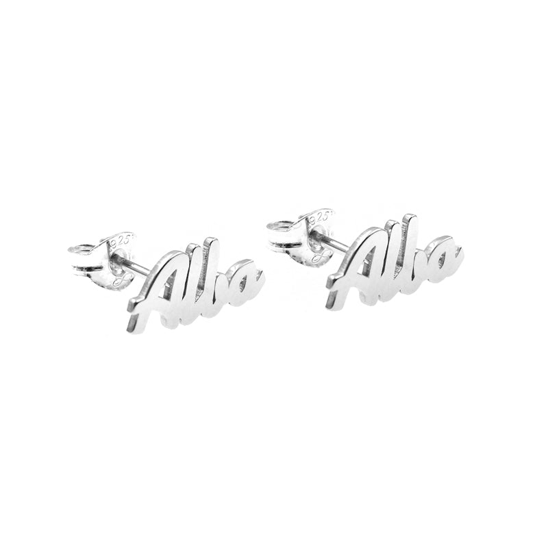 Boucles d'oreilles en argent personnalisées avec prénom
