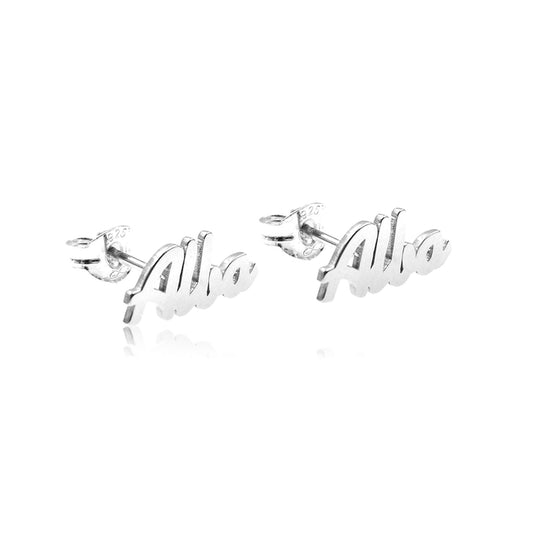 Boucles d'oreilles en argent personnalisées avec prénom