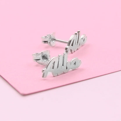 Boucles d'oreilles en argent personnalisées avec prénom