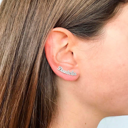 Boucles d'oreilles grimpantes personnalisées en argent 925