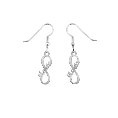 Boucles d'oreilles Infini vertical en argent