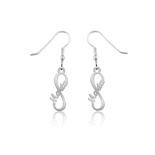 Boucles d'oreilles Infini vertical en argent