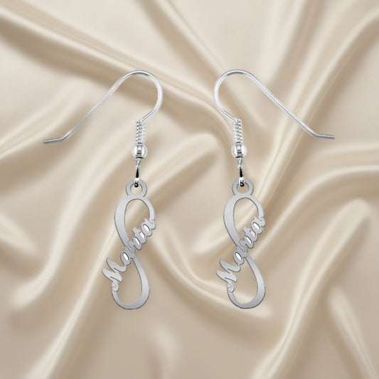 Boucles d'oreilles Infini vertical en argent