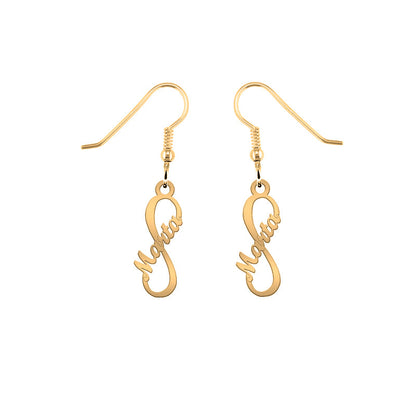 Boucles d'oreilles Infini vertical plaqué or