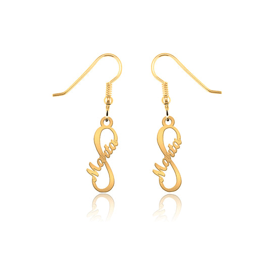 Boucles d'oreilles Infini vertical plaqué or