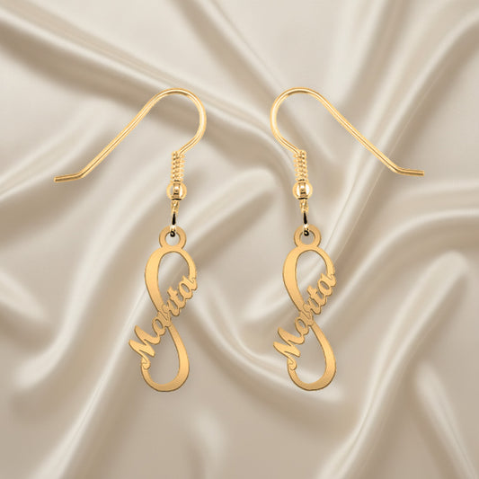 Boucles d'oreilles Infini vertical plaqué or