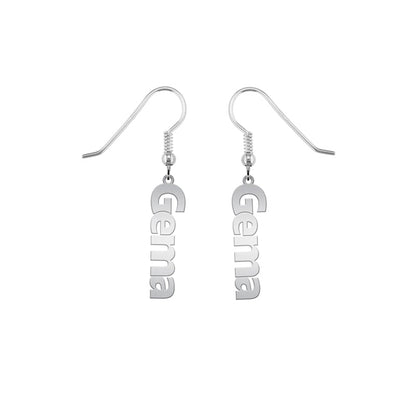 Boucles d'oreilles personnalisables prénom vertical argent 925