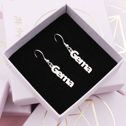 Boucles d'oreilles personnalisables prénom vertical argent 925