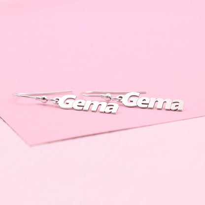 Boucles d'oreilles personnalisables prénom vertical argent 925