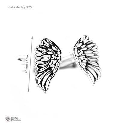 Boutons de Manchette Ailes en Argent Massif 925