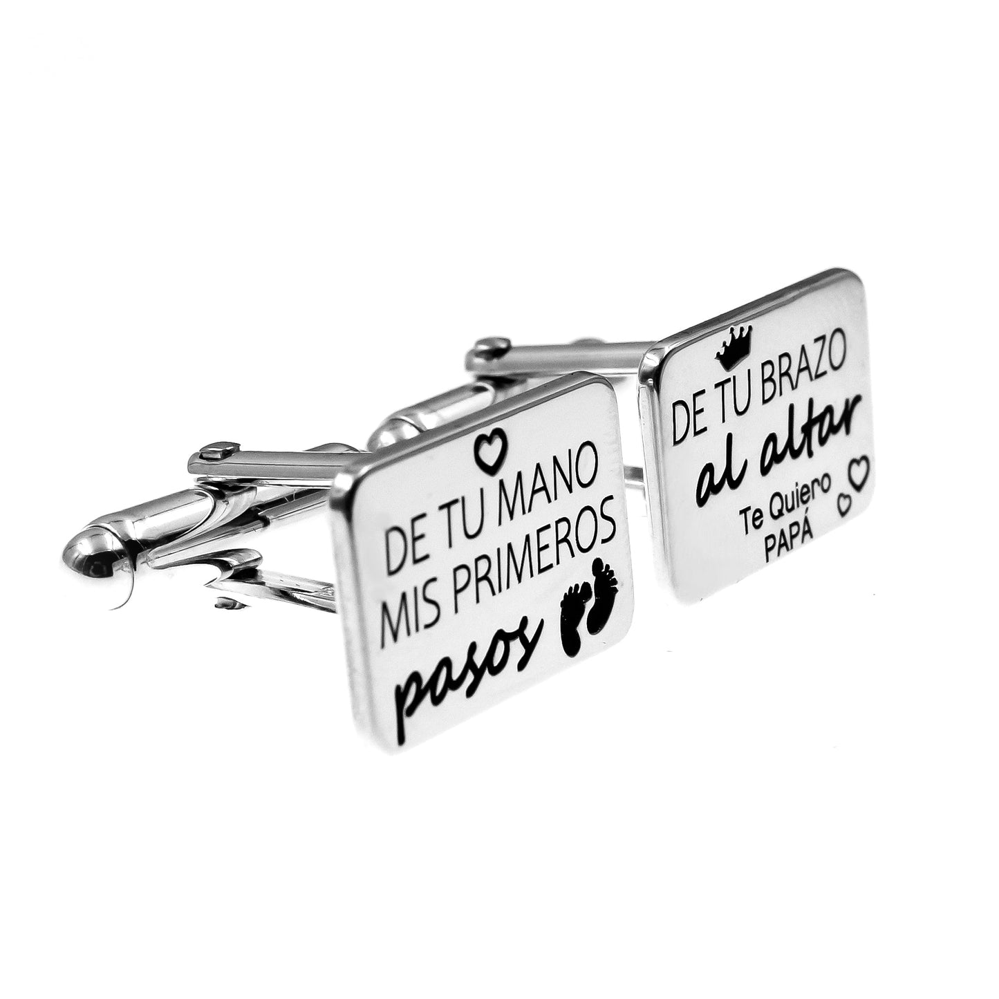 Boutons de Manchette en Argent 925 avec Gravure Personnalisée