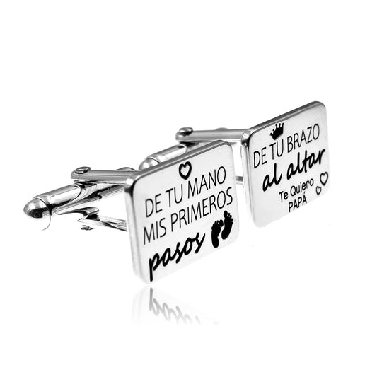 Boutons de Manchette en Argent 925 avec Gravure Personnalisée