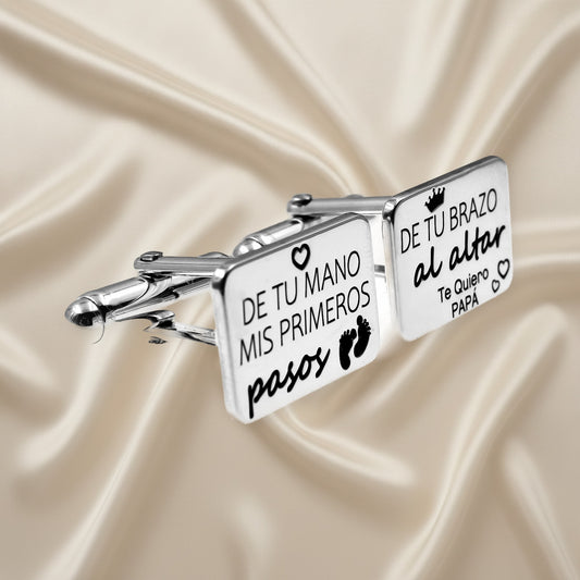 Boutons de Manchette en Argent 925 avec Gravure Personnalisée