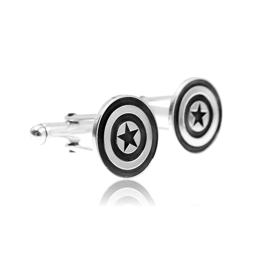 Boutons de manchette en argent 925 – Bouclier Captain America