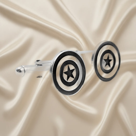 Boutons de manchette en argent 925 – Bouclier Captain America