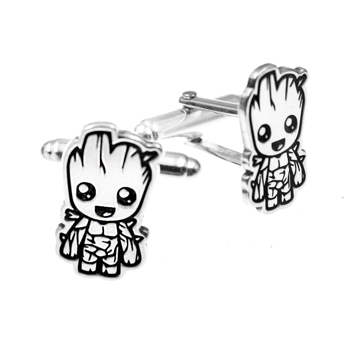 Boutons de manchette en argent 925, motif Groot