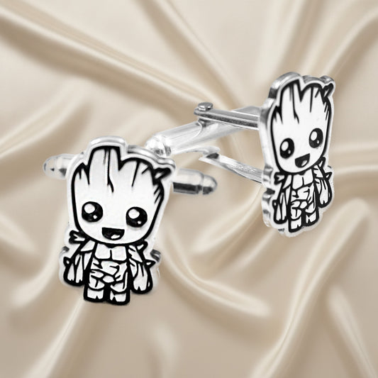 Boutons de manchette en argent 925, motif Groot