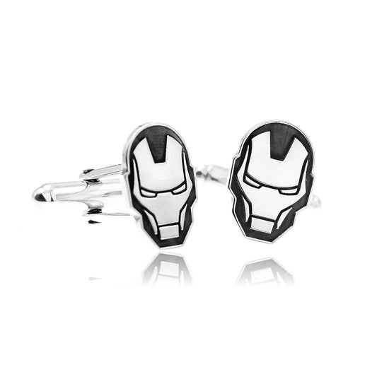 Boutons de manchette Iron Man personnalisables en argent 925