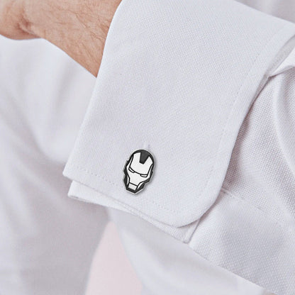 Boutons de manchette Iron Man personnalisables en argent 925